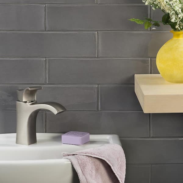 Birmingham Charcoal 3 in. x 12 in. 8mm Polished Ceramic Subway Tile (5.38 sq. ft. / box)