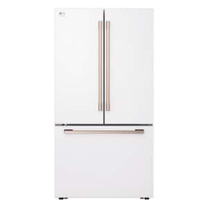 STUDIO 27 cu. ft. SMART Counter Depth 3-Door French Door Refrigerator in Essence White with Water and Ice