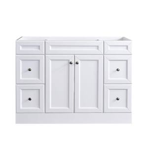 46.80 in. W x 21.45 in. D x 34.71 in. H Bath Vanity Cabinet without Top in white with 4 drawers; with 2 doors;