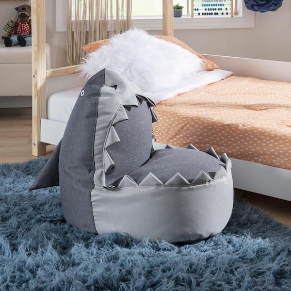 Linon Home Decor Stowe the Shark Grey Polyester Kids 15