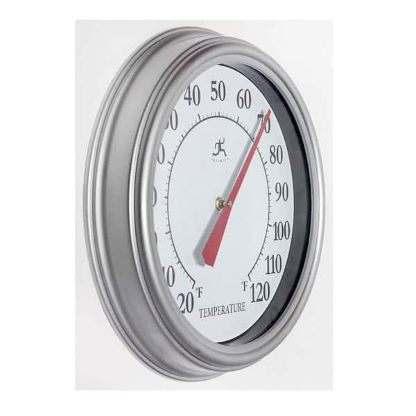 Open Box Details about   Infinity Instruments 12-Inch Round Analog Outdoor Patio Thermometer 