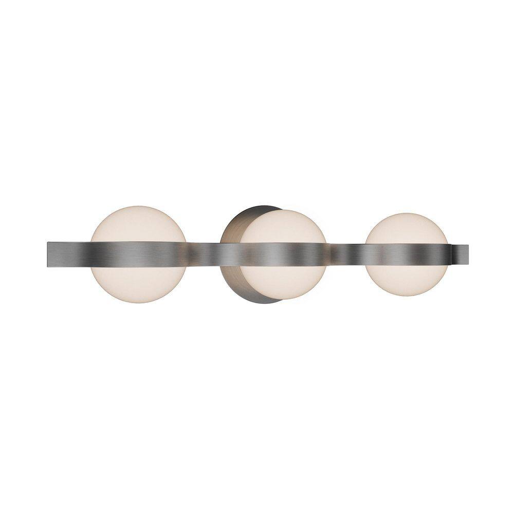 Ellaria 25 in. 3-Light Brushed Nickel Integrated LED Wall Sconce 3000K price history on PriceWatchPro