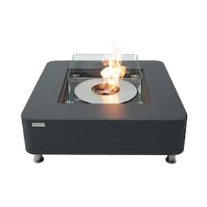Perth 40 in.Concrete Ethanol Fire Pit Table in Slate Black