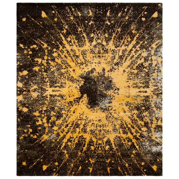 Tibetan 9 ft. x 12 ft. Gold/Black Shatter Area Rug