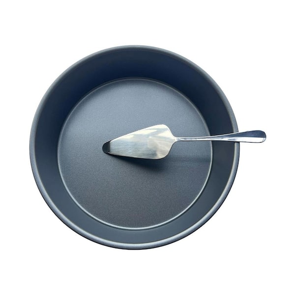 Deep Pie Pan Round Carbon Steel Non-Stick Surface with Cake Server for Baking Pie Tart Quiche 1 Piece