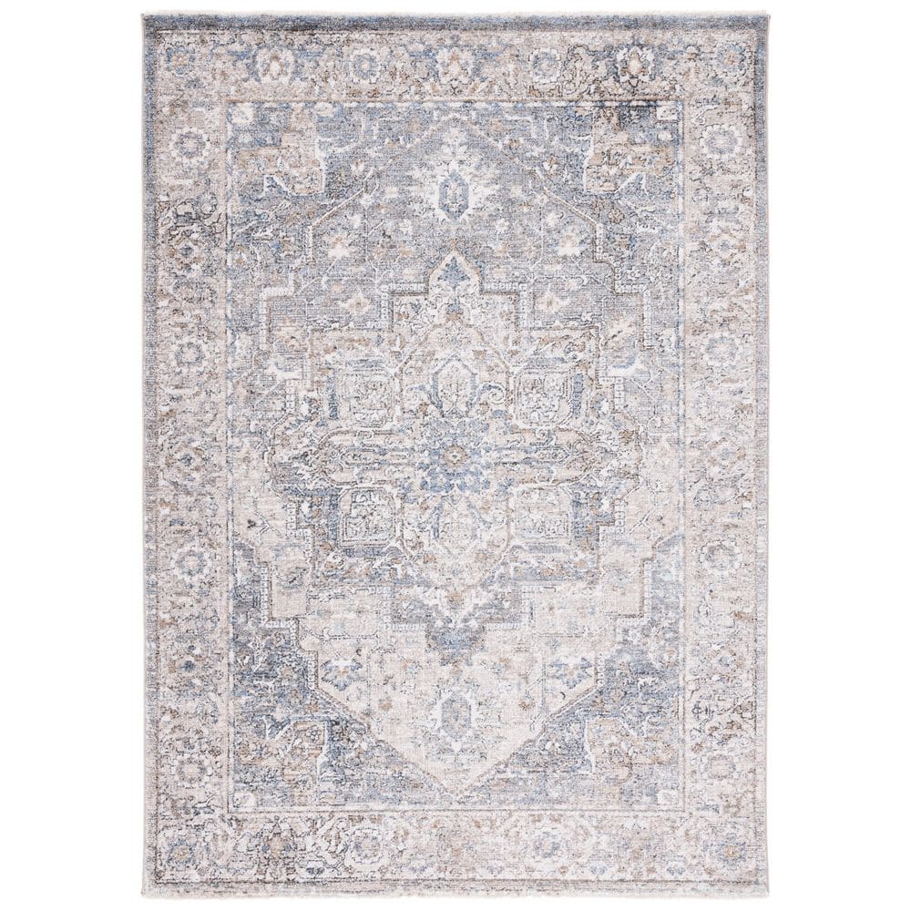 Jasmine 5 ft. x 8 ft. Gray/Blue Distressed Ornate Area Rug price history on PriceWatchPro