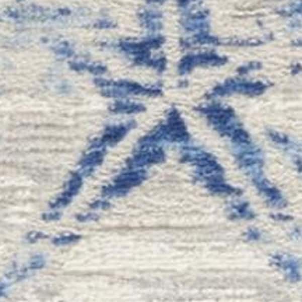 2 ft. x 8 ft. Blue Medallion Washable Area Rug