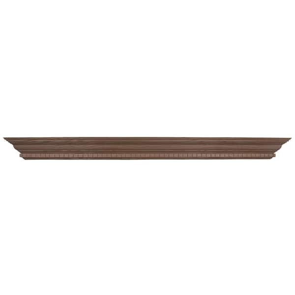EVERMARK Expressions 5 ft. Colonial Oak Stain Grade Wood Shelf Mantel
