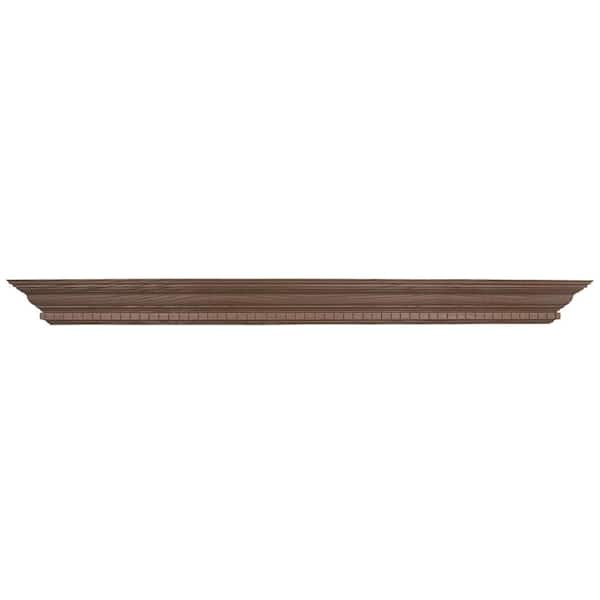 EVERMARK Expressions 6 ft. Colonial Oak Stain Grade Wood Shelf Mantel