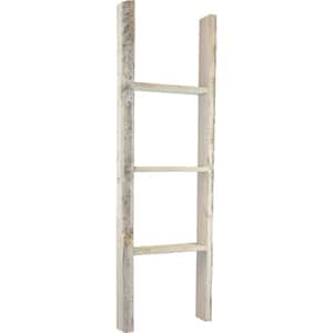 15 in. x 48 in. x 3 1/2 in. Barnwood Decor Collection Chalk Dust White Vintage Farmhouse 3-Rung Ladder