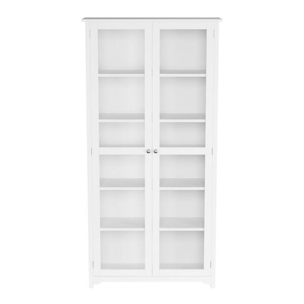Home Decorators Collection Oxford White Glass Door Bookcase
