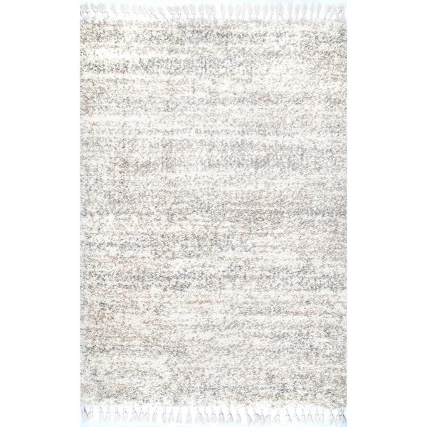 StyleWell Contemporary Brooke Shag Ivory 4 ft. x 6 ft. Area Rug