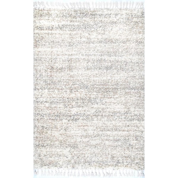 StyleWell Contemporary Brooke Ivory 5 ft. x 8 ft. Shag Area Rug