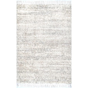 Contemporary Brooke Ivory 9 ft. x 12 ft. Shag Area Rug