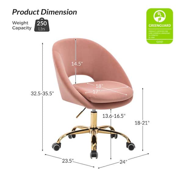 JAYDEN CREATION Savas Pink Upholstered 18 in.-21 in. H