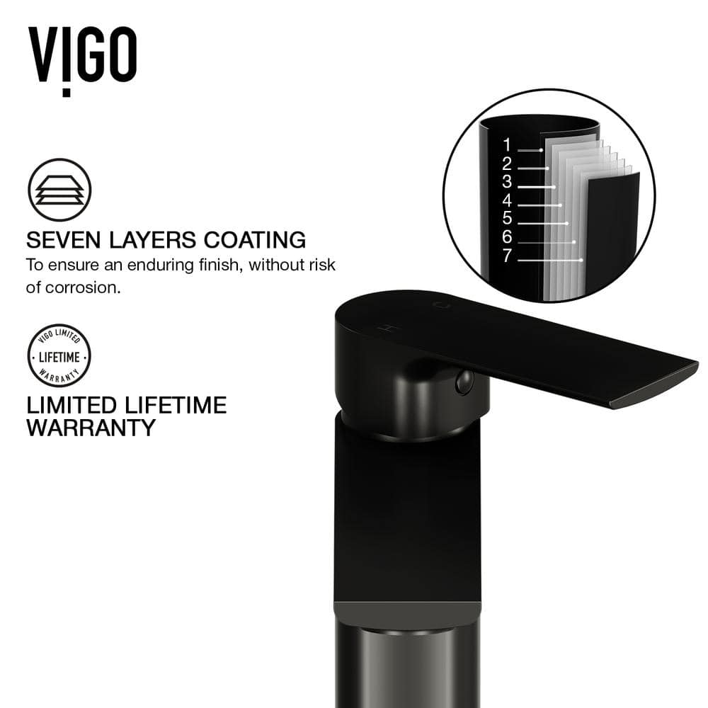 Matte Black Brass Single Handle Bathroom Faucet
