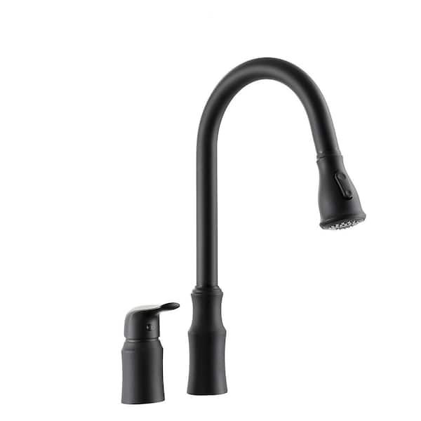Unbranded Single Handle Single Hole Bathroom Faucet with Separate Handle in Matte Black