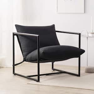 Ashton Dark Gray Metal and Upholstered Sling Accent Chair