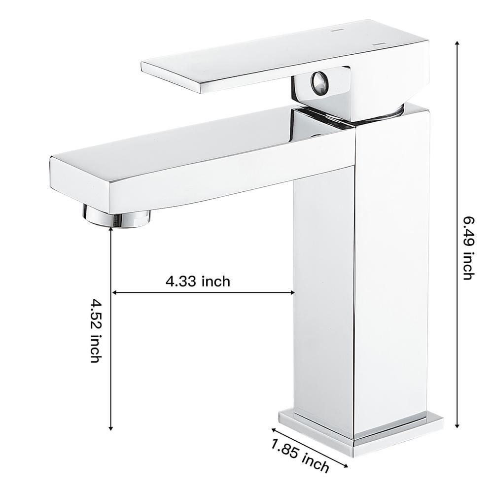 Polished Chrome Single-Handle Low-Arc Bathroom Faucet