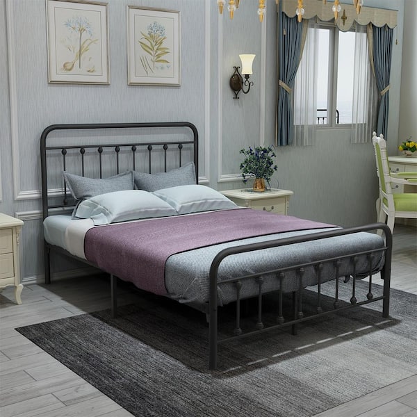 GZMR Full Size Black Metal Bed Frame GZ-ZHFU-ARCH - The Home Depot