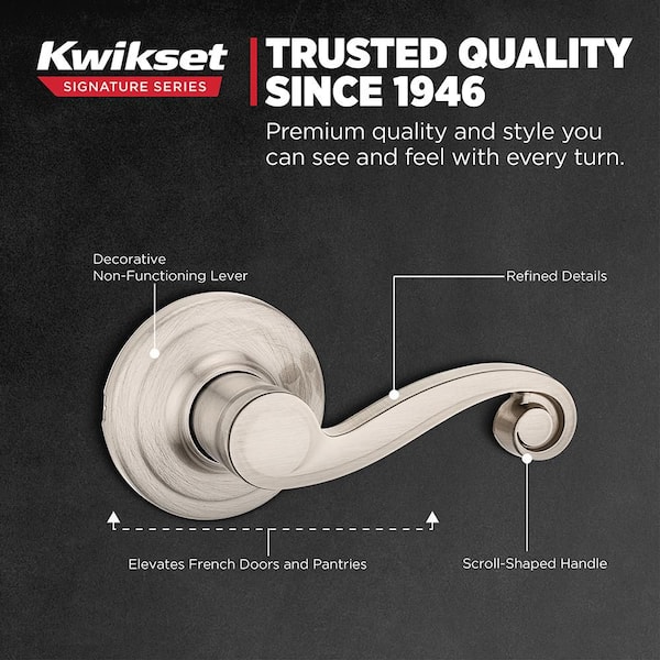 Kwikset Lido Satin Nickel Right-Handed Half-Dummy Door Handle