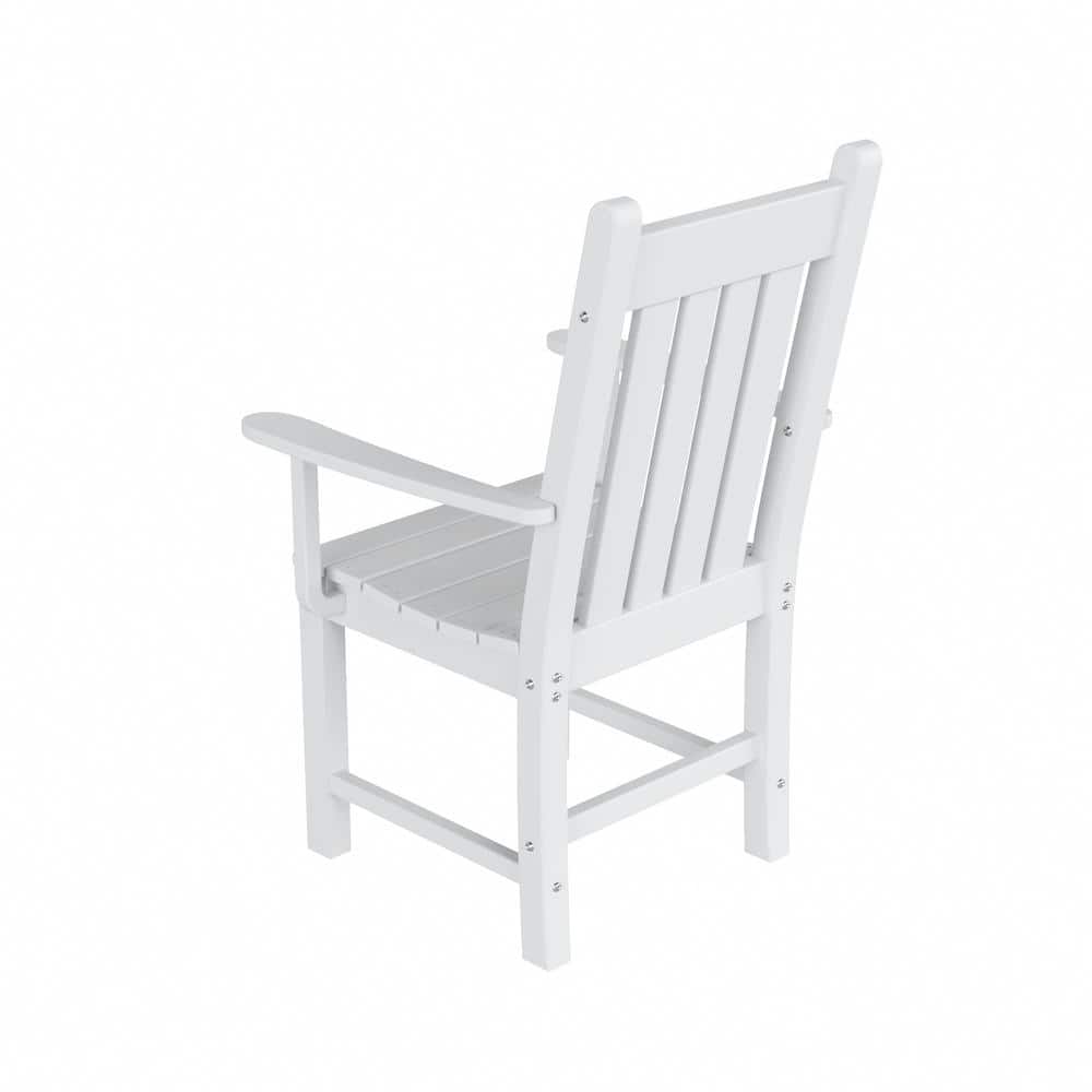 White Polywood Outdoor Dining Arm Chair