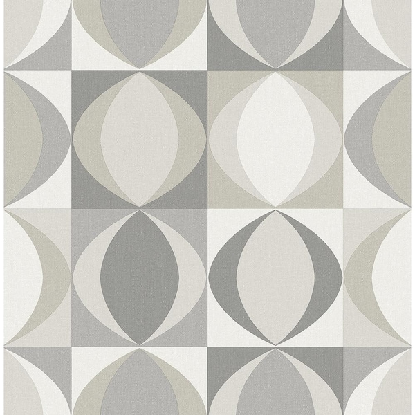 A-Street Prints Archer Grey Linen Geometric Grey Wallpaper Sample