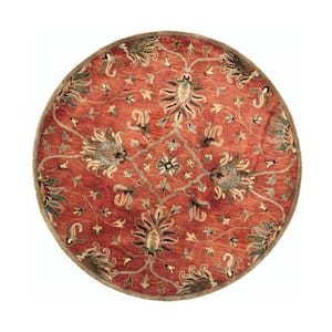 Josephine Sienna 5 ft. x 5 ft. Round Wool Scatter/Accent Rug