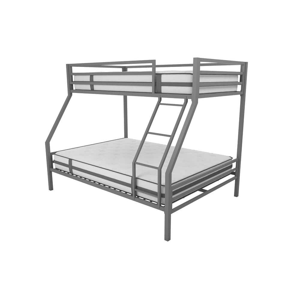 Novogratz Maxwell Twin-Over-Full Metal Gray Bunk Bed with Ladder and  Guardrails 4146429N - The Home Depot