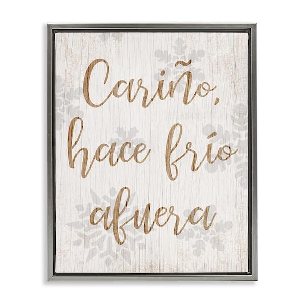 Stupell Industries Cold Outside Masculine by Lil' Rue Gray Floater Frame Abstract Graphic Art Print 31 in. x 25 in.