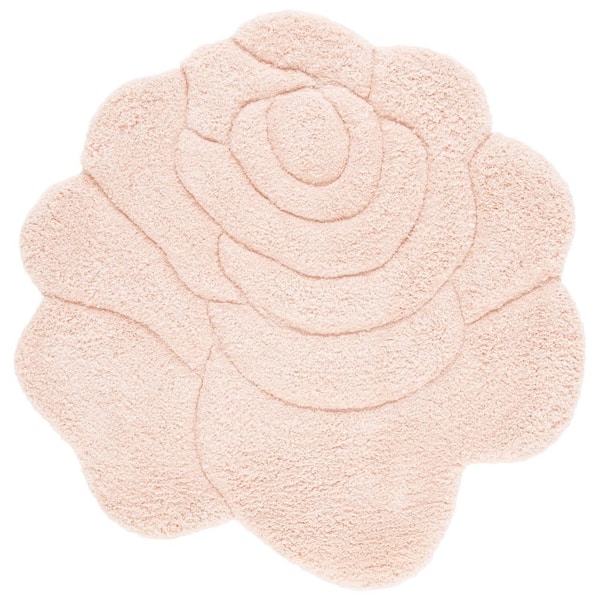 Novelty 5 ft. x 5 ft. Blush/Pink Floral Specialty Area Rug
