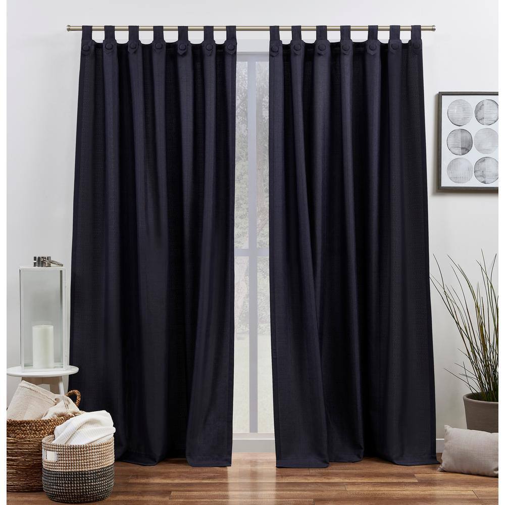 Loha Tuxedo Peacoat Blue Solid Light Filtering Tuxedo Tab Top Curtain, 54 in. W x 108 in. L (Set of 2) price history on PriceWatchPro