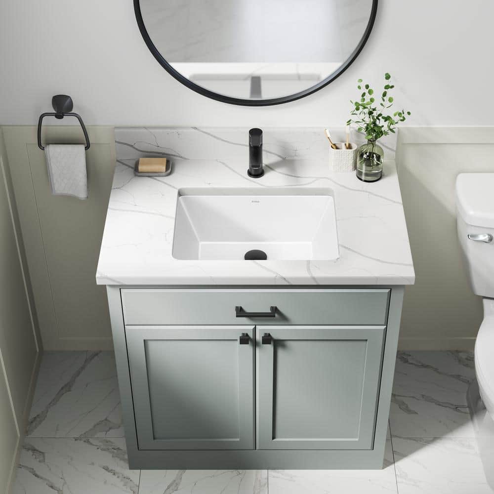 Kraus Elavo 20.25" White Ceramic Undermount Bathroom Sink