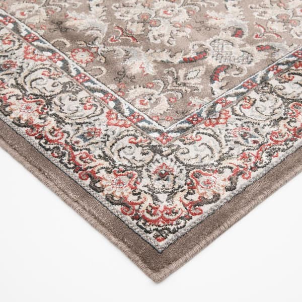 Kurdamir Elegante Tan/Navajo White 26 in. W x 12 in. L Your Choice Length Stair Runner Coverage Area 2.17 sq. ft.