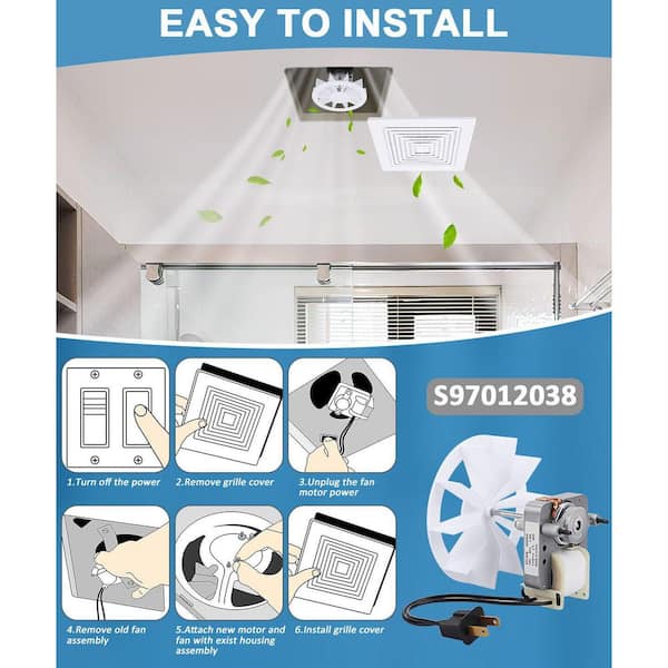 OBJLGEV Bathroom Exhaust Fan Motor Kit 120V 60Hz 0.29A 3000RPM CCW