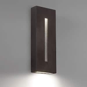 Tao 12 in. Bronze Integrated LED Outdoor Wall Sconce, 3000K