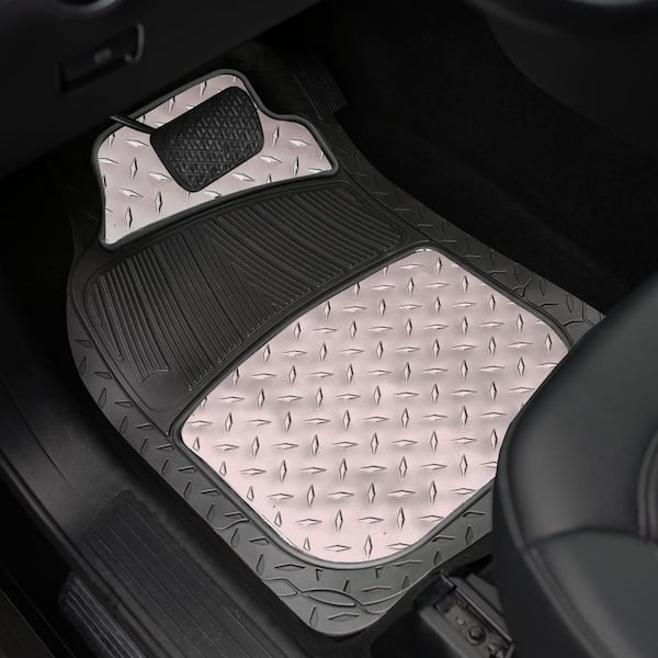 FH Group Gray Trimmable Liners High Quality Metallic Floor Mats - Universal Fit for Cars, SUVs, Vans and Trucks - Full Set