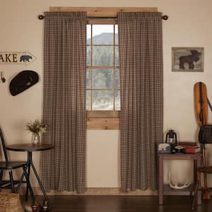 Prescott Brown 40 in. W x 84 in. L Scalloped Light Filtering Curtain Double Panel