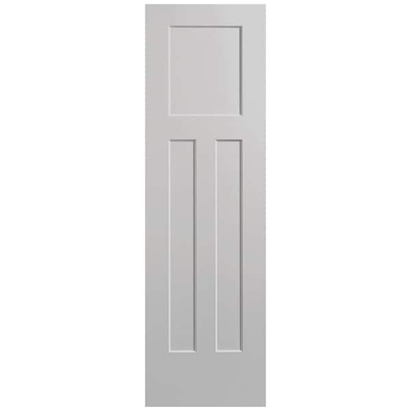 Masonite 24 in. x 80 in. 3-Panel Winslow Single Bore Solid Core Silver Bullet Molded Composite Interior Door Slab