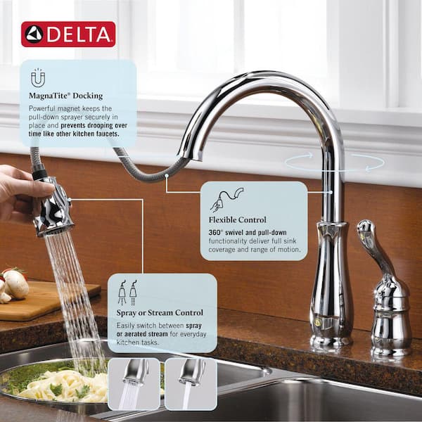 浄水器・整水器 DELTA kitchen faucet Delta Leland Single-Handle Pull-Down Sprayer Kitchen Faucet with