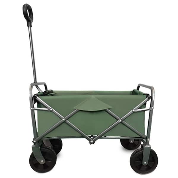 5 cu. ft. Steel Wagon Cart, 360° Swivel All-Terrain Wheels, Weelbarrow for Beach, Camping, Grocery, Fishing, Garden