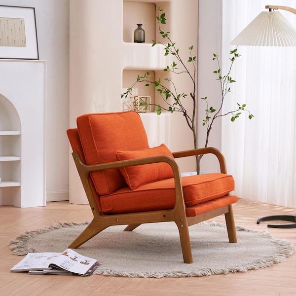 Outopee Orange Upholstered Lounge Chair Arm Chair Single