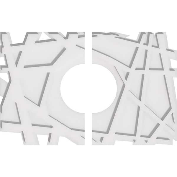 Ekena Millwork 24 in. W x 16 in. H x 7 in. ID x 1 in. P Novo Architectural Grade PVC Contemporary Ceiling Medallion (2-Piece)