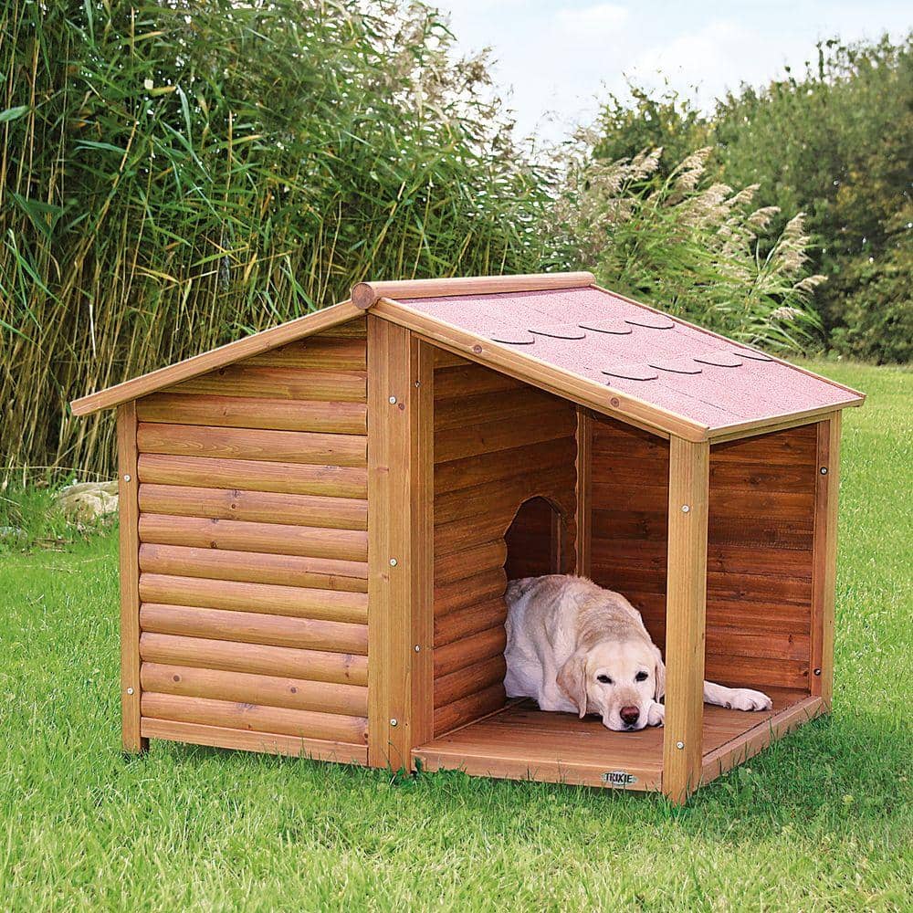 Medium Brown Weatherproof Wooden Dog House with Raised Floor