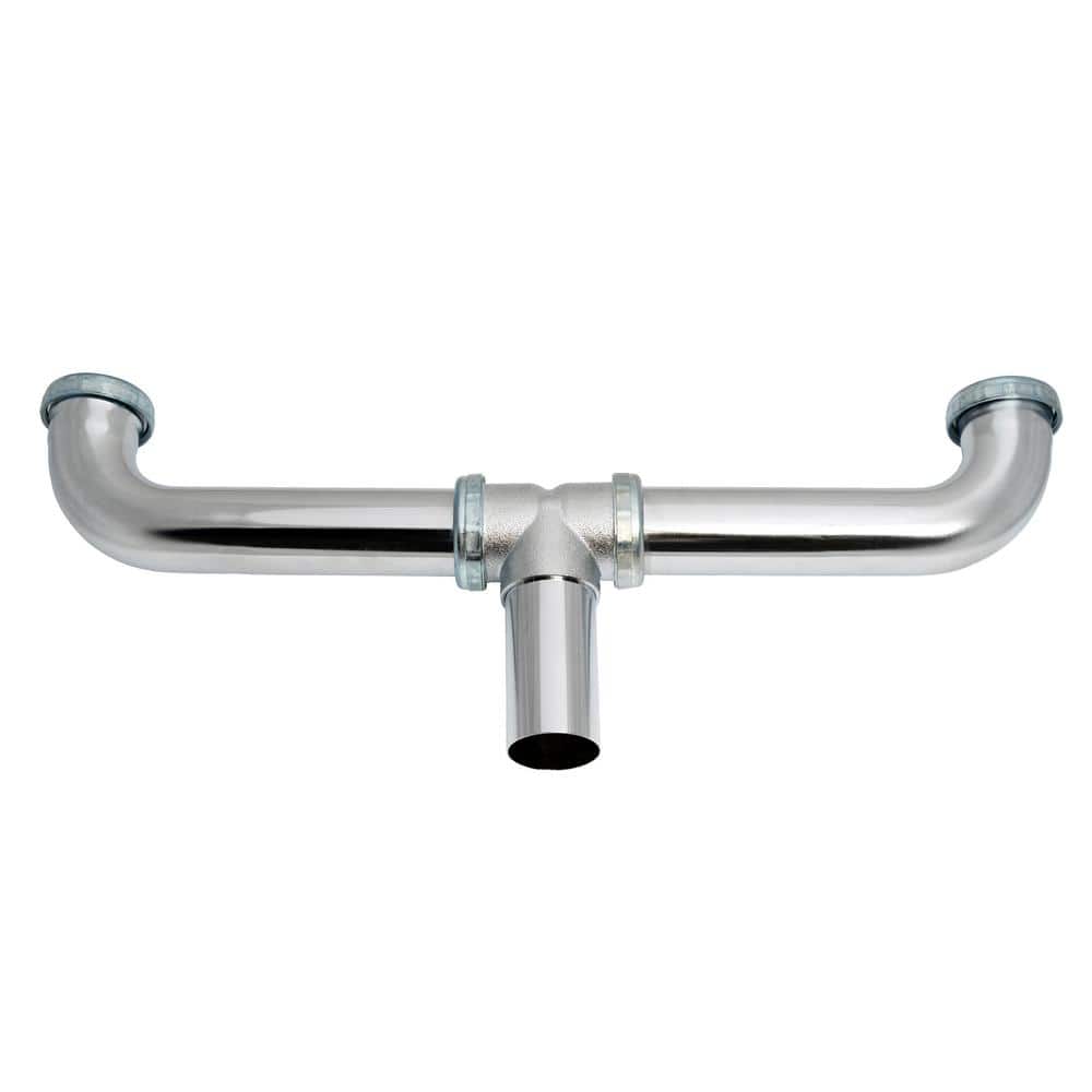1-1/2 in. x 16 in. Chrome-Plated Brass Slip-Joint Sink Drain Center Outlet 