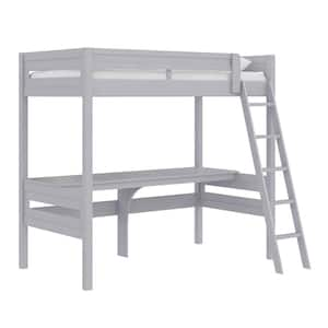 Georgetown Gray Transitional Loft Bed with Desk