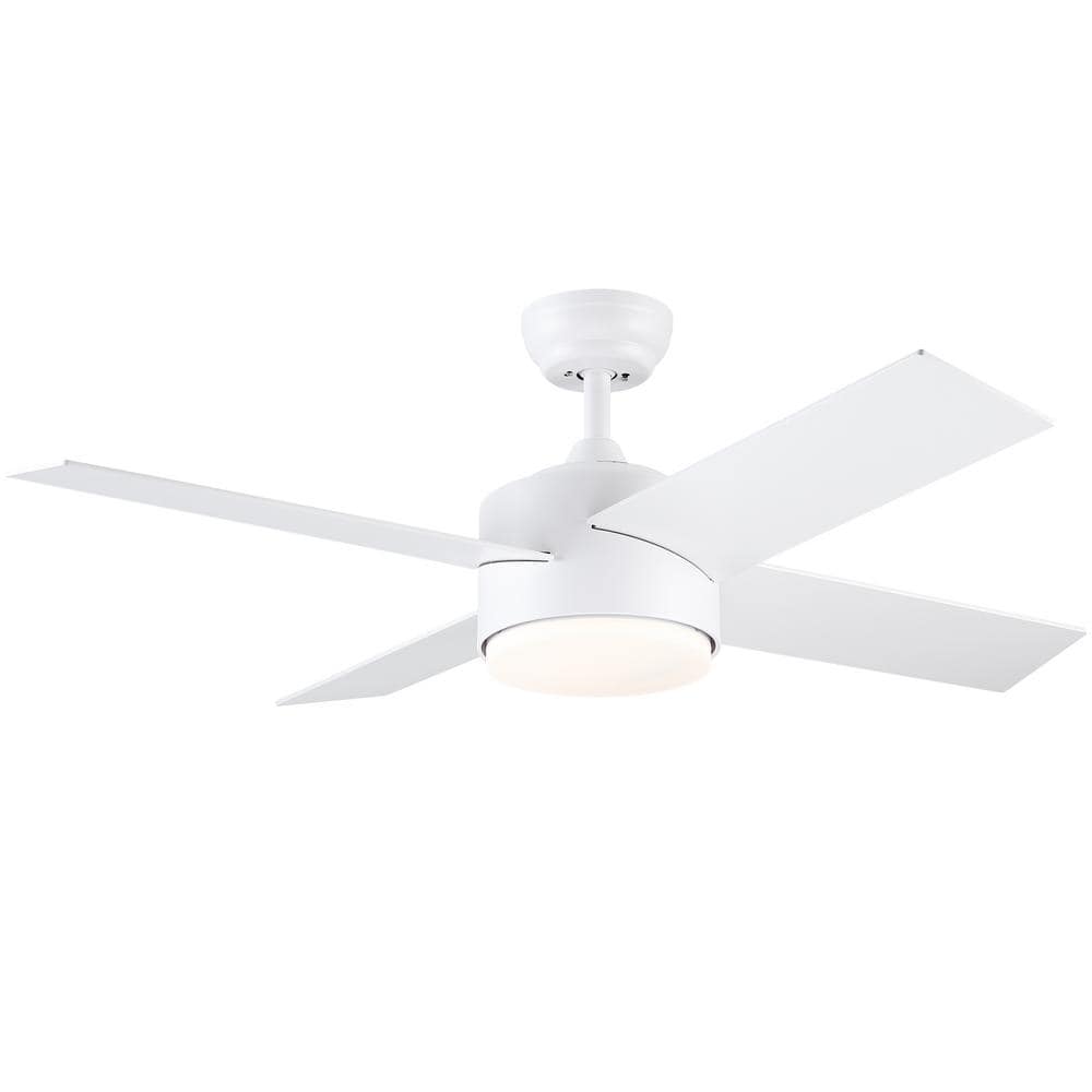 Keazile 44 in. Indoor White Ceiling Fan with Dimmable LED Light and