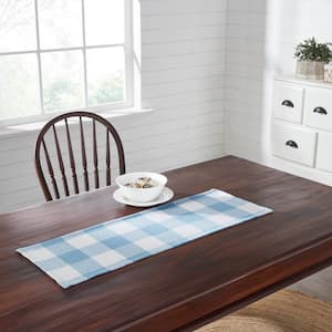 Annie 12 in. W x 36 in. L Blue Buffalo Check cotton Blend Table Runner