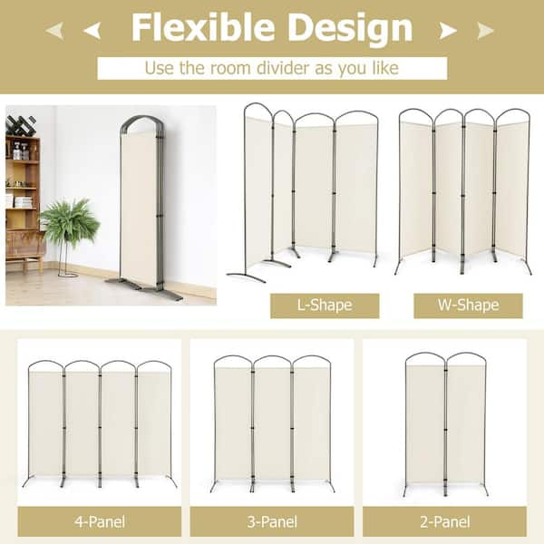 Festnight 4 Panel Divider, Interior Dividing Wall, Separate P2O6