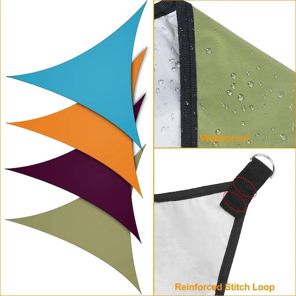 ITOPFOX 9.84 ft. x 9.84 ft. Canopy Patio Triangle Cover Shade in Orange
